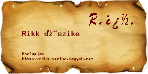 Rikk Őszike névjegykártya